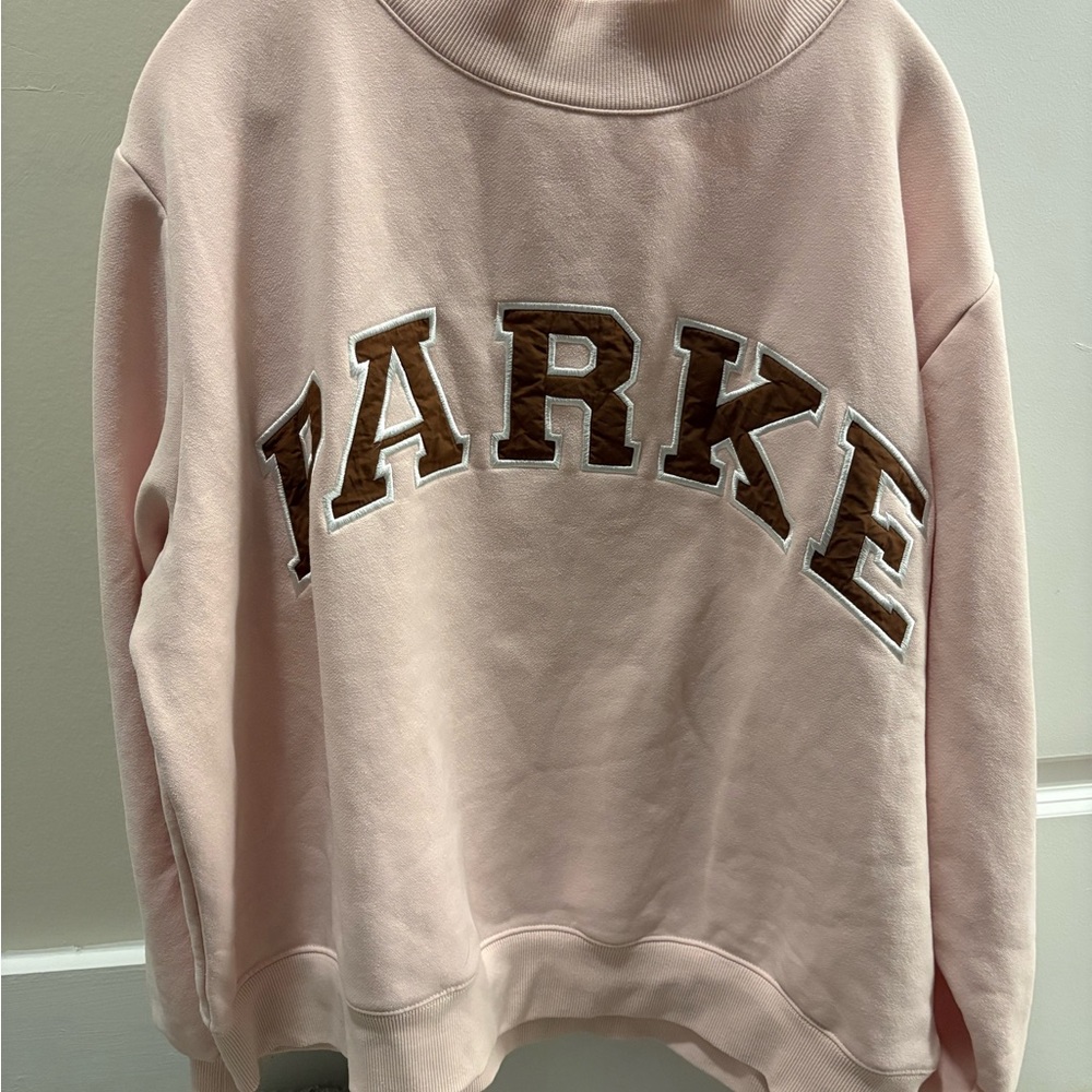 Parke pink and mocha hometown mockneck
